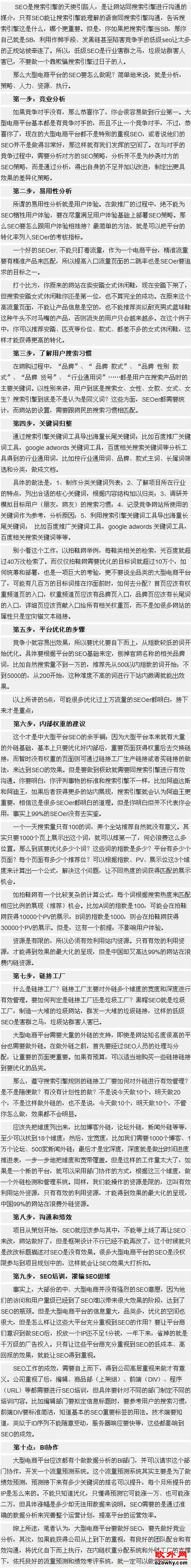 电商平台如何做SEO